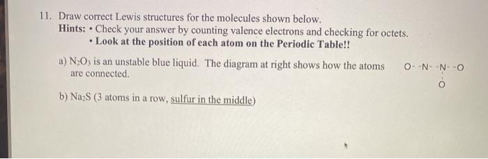 Solved 11. Draw correct Lewis structures for the molecules | Chegg.com
