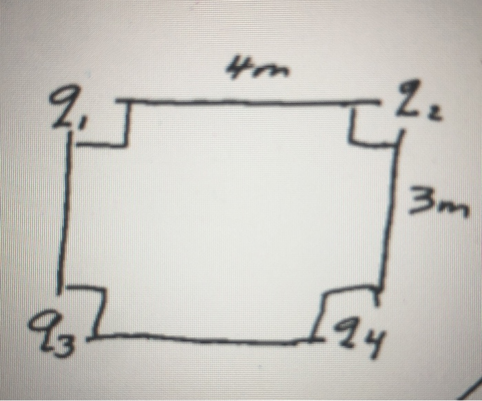 Solved Consider the 3m by 4m rectangle. q1= 1c , q2=q3= 2c