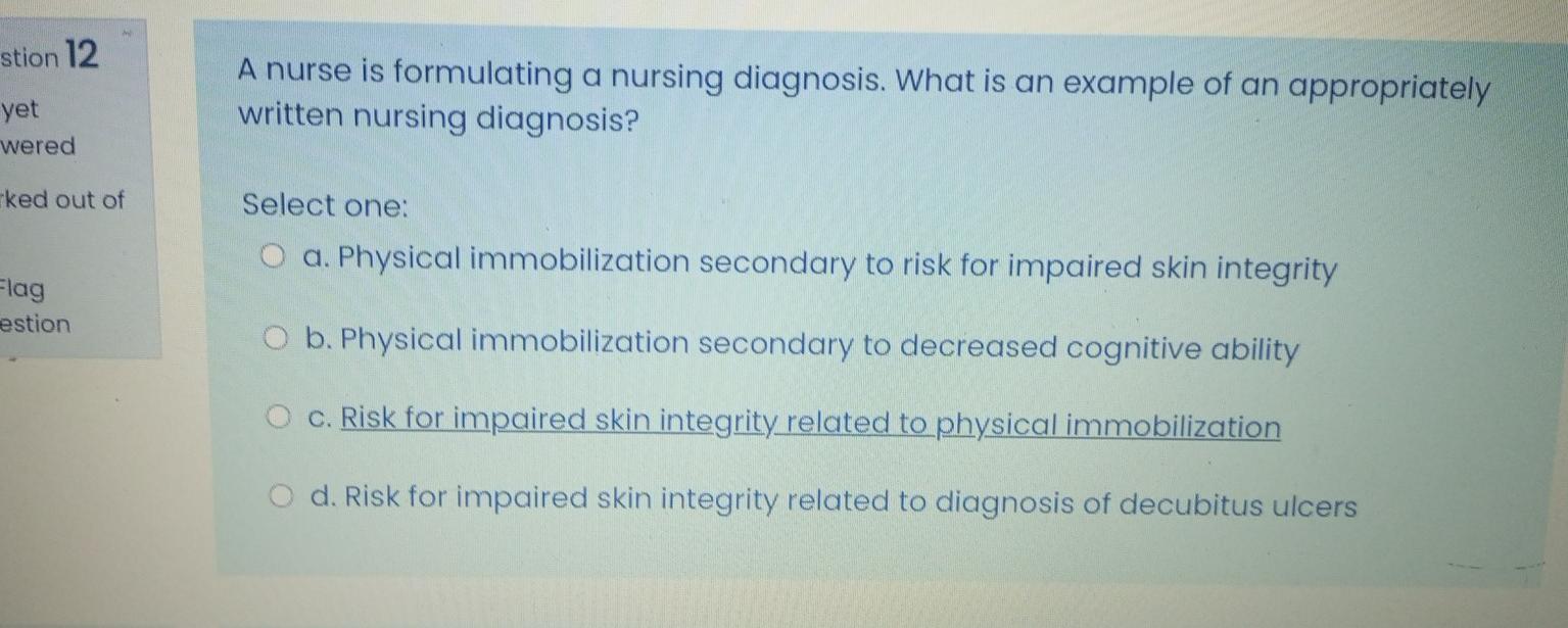 skin nursing diagnosis