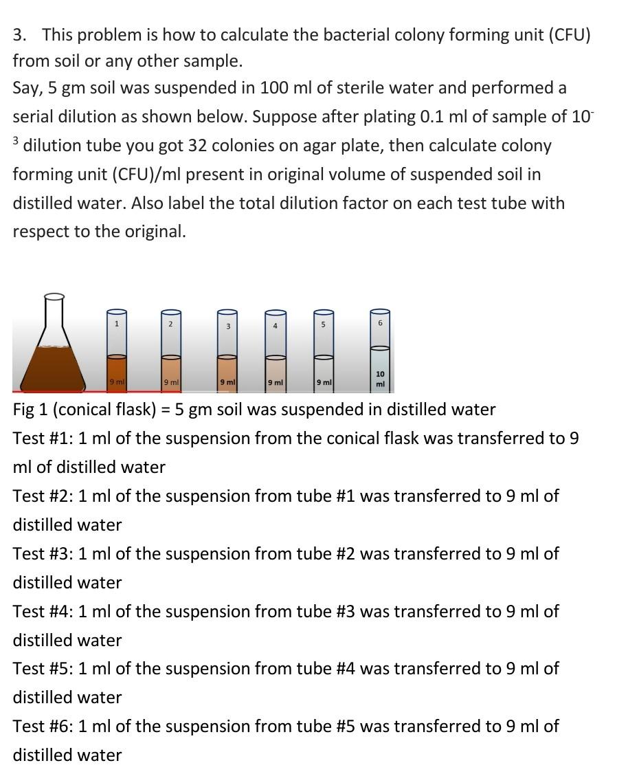 Solved 3. This problem is how to calculate the bacterial | Chegg.com