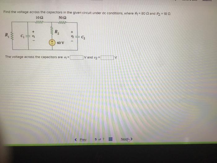 Solved Find the voltage across the capacitors in the given | Chegg.com
