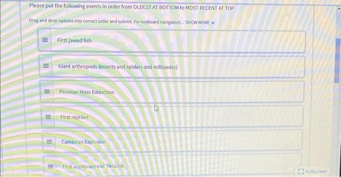 Solved Please put the following events in order from OLDEST | Chegg.com