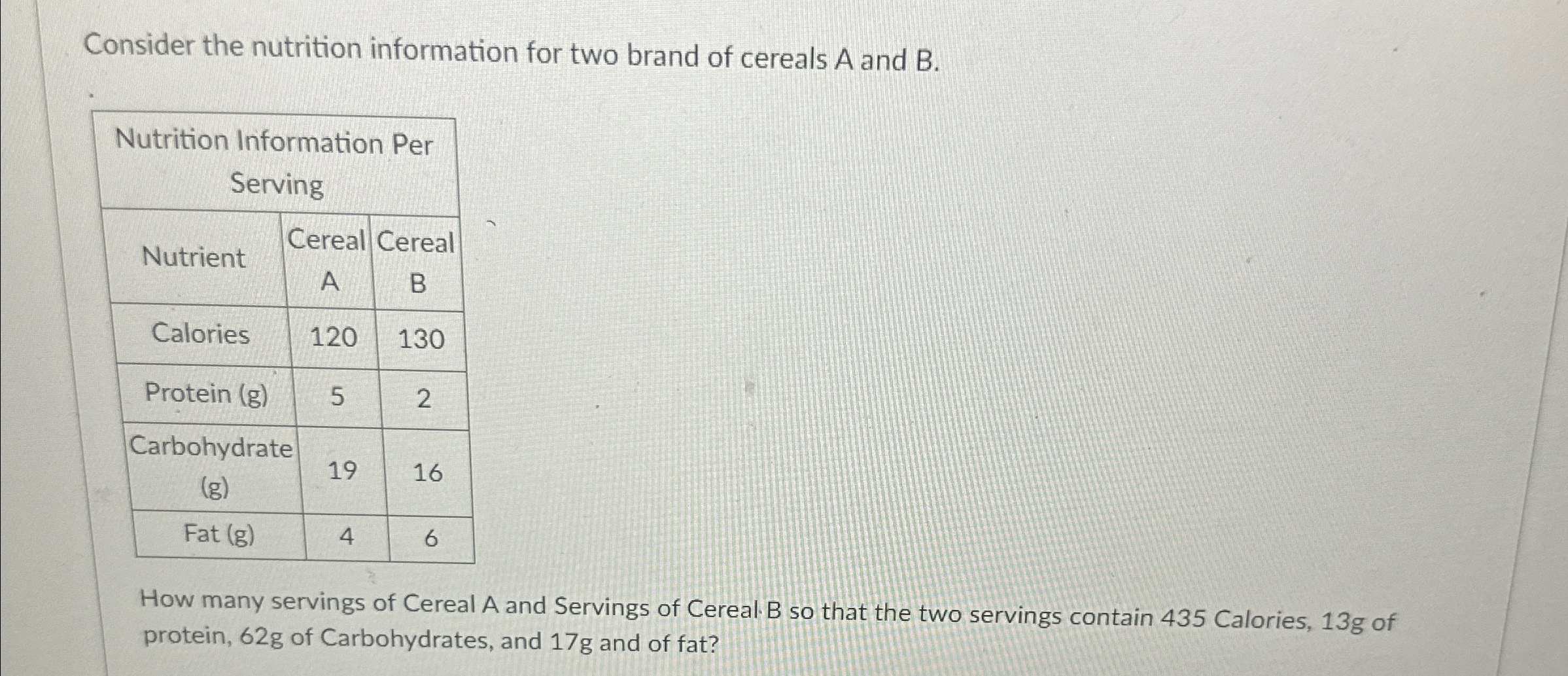 solved-consider-the-nutrition-information-for-two-brand-of-chegg