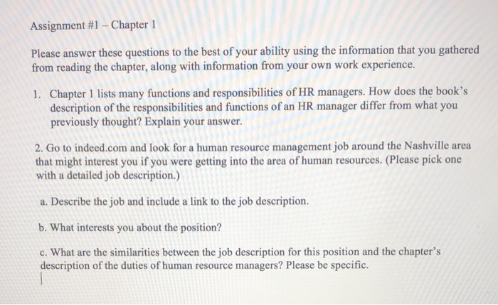 Assignment #1 - Chapter 1 Please Answer These | Chegg.com