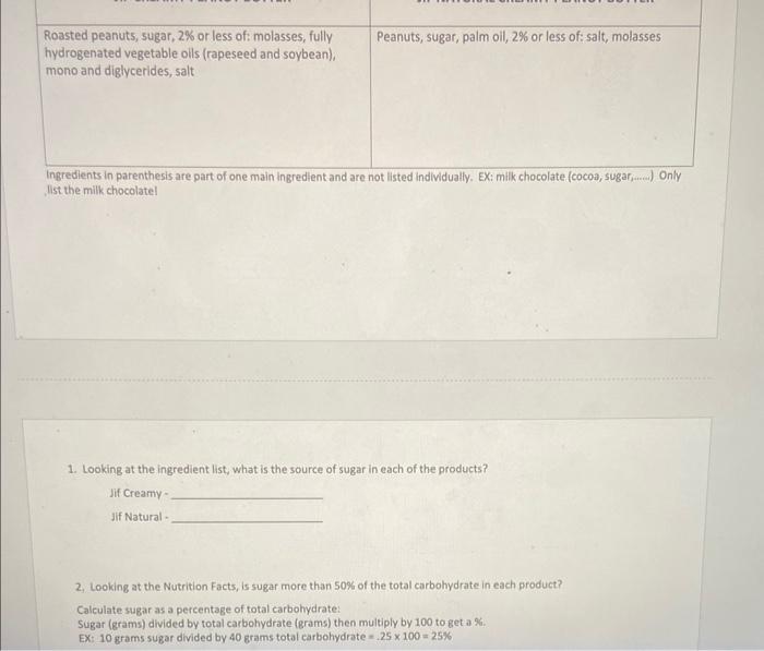 Solved Lab 2 Nutrition Facts Labels MUST BE SAVED AS A PDF