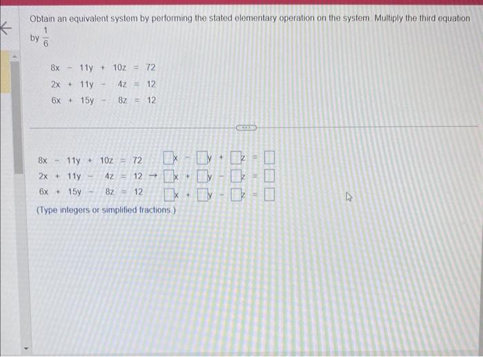 Solved Obtain an equivalent system by performing the stated | Chegg.com