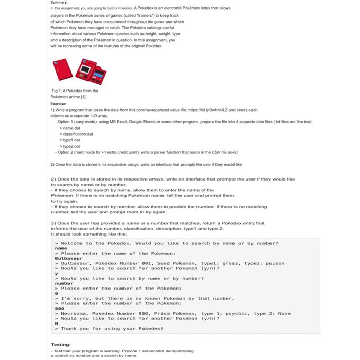 Solved In this assignment, you are going to build a Pokédex.