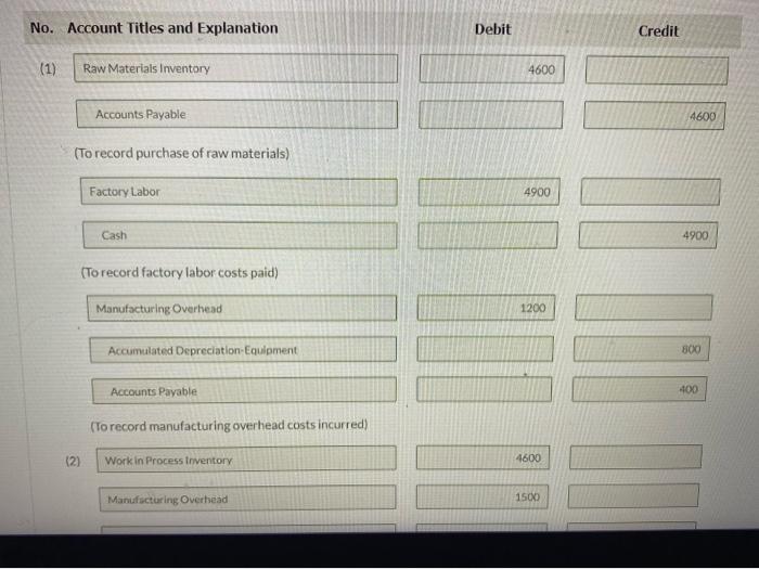 Solved Post the entries to Work in Process Inventory. (Post | Chegg.com