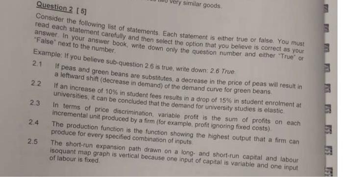 Solved Question 2 [5] Consider the following list of | Chegg.com
