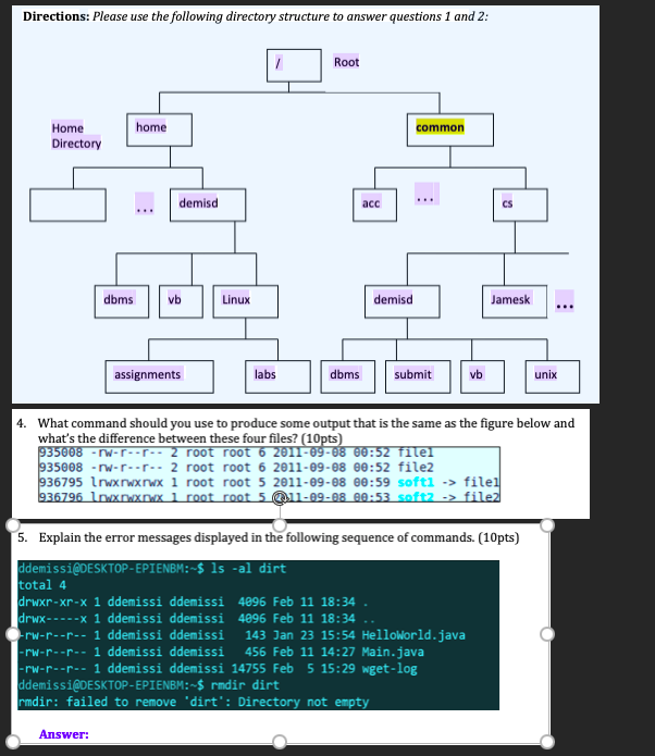 Pathname Example Solved 1. Write the absolute pathname to the common area | Chegg.com