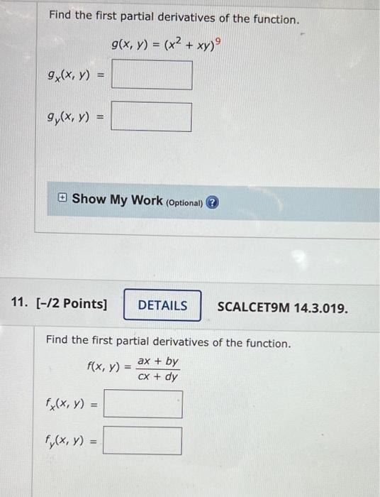 Solved Find the first partial derivatives of the function. | Chegg.com