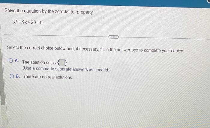 Solved Solve the equation by the zero-factor property. | Chegg.com