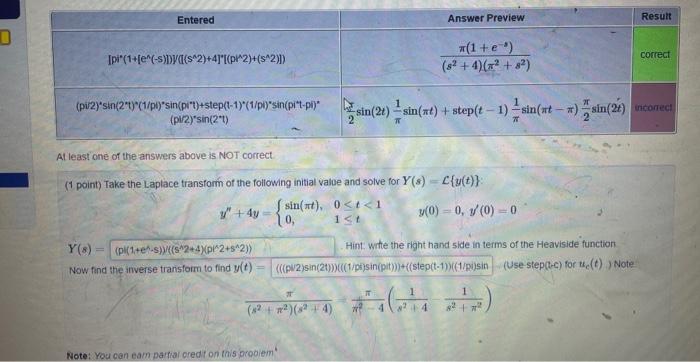 Solved The first part Y(s) is already solved. I just need | Chegg.com