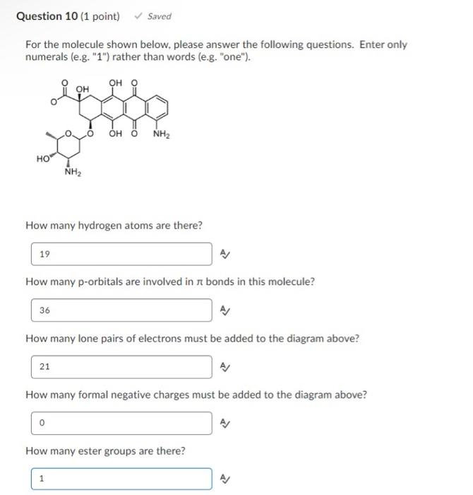 Solved For The Molecule Shown Below, Please Answer The | Chegg.com