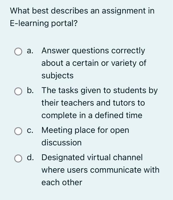 what are e assignment