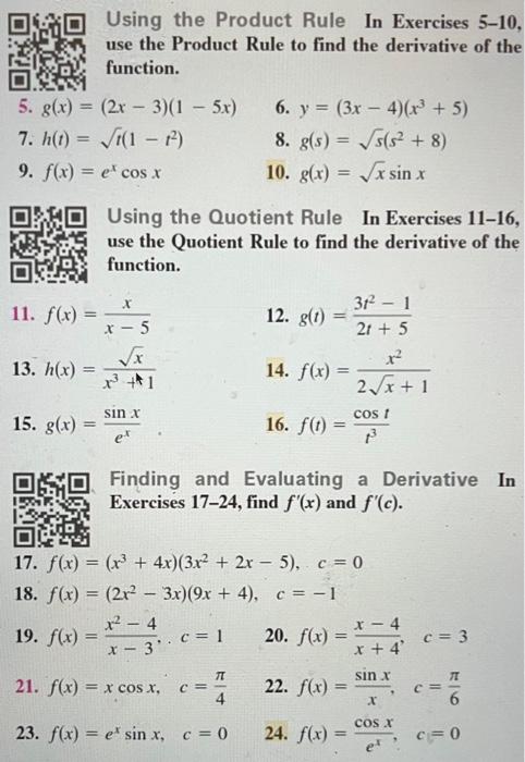 Solved Using The Product Rule In Exercises 5 10 Use The