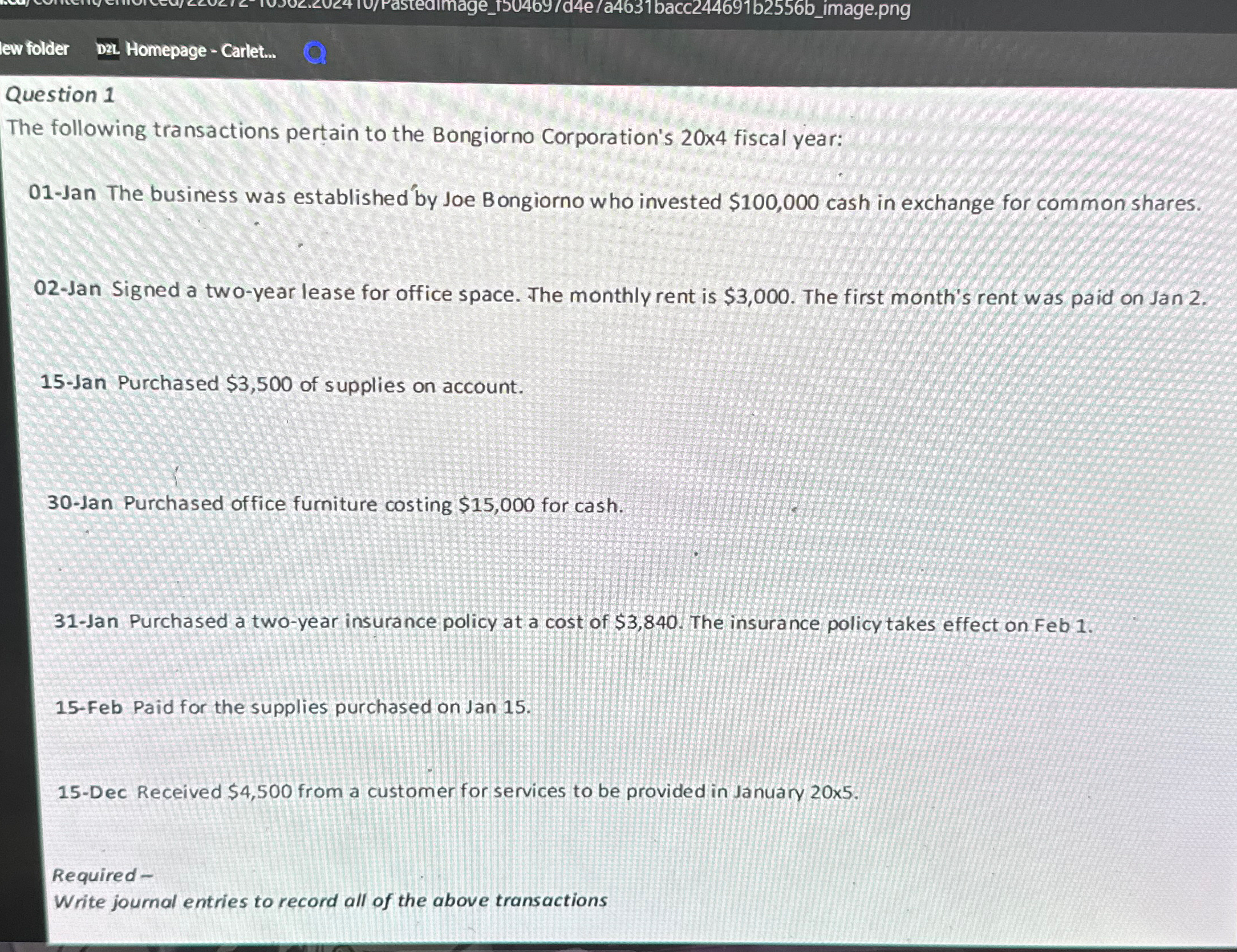 Solved Question 1The following transactions pertain to the | Chegg.com