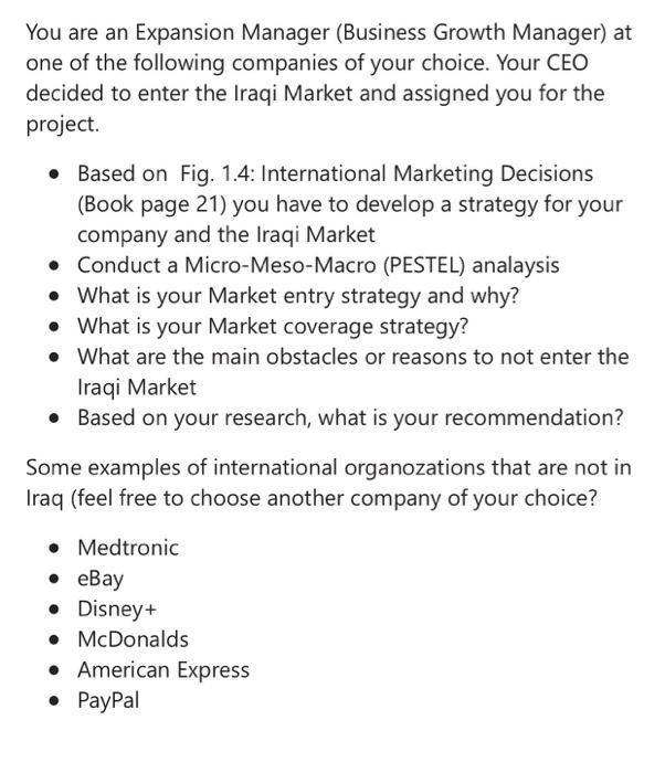 You are an Expansion Manager (Business Growth