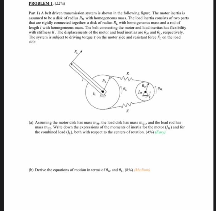 Solved Problem 1 22 Part 1 A Belt Driven Transmission Chegg Solved Problem 1 22 Part 1 A Belt Driven Transmission Chegg