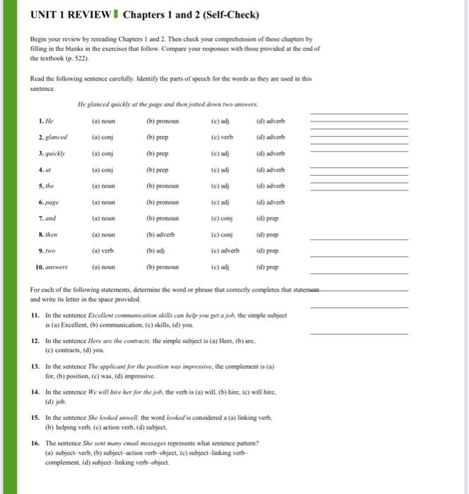 1000 REVIEW QUESTIONS FOR CHAPTER 1 AND 2 A. Short