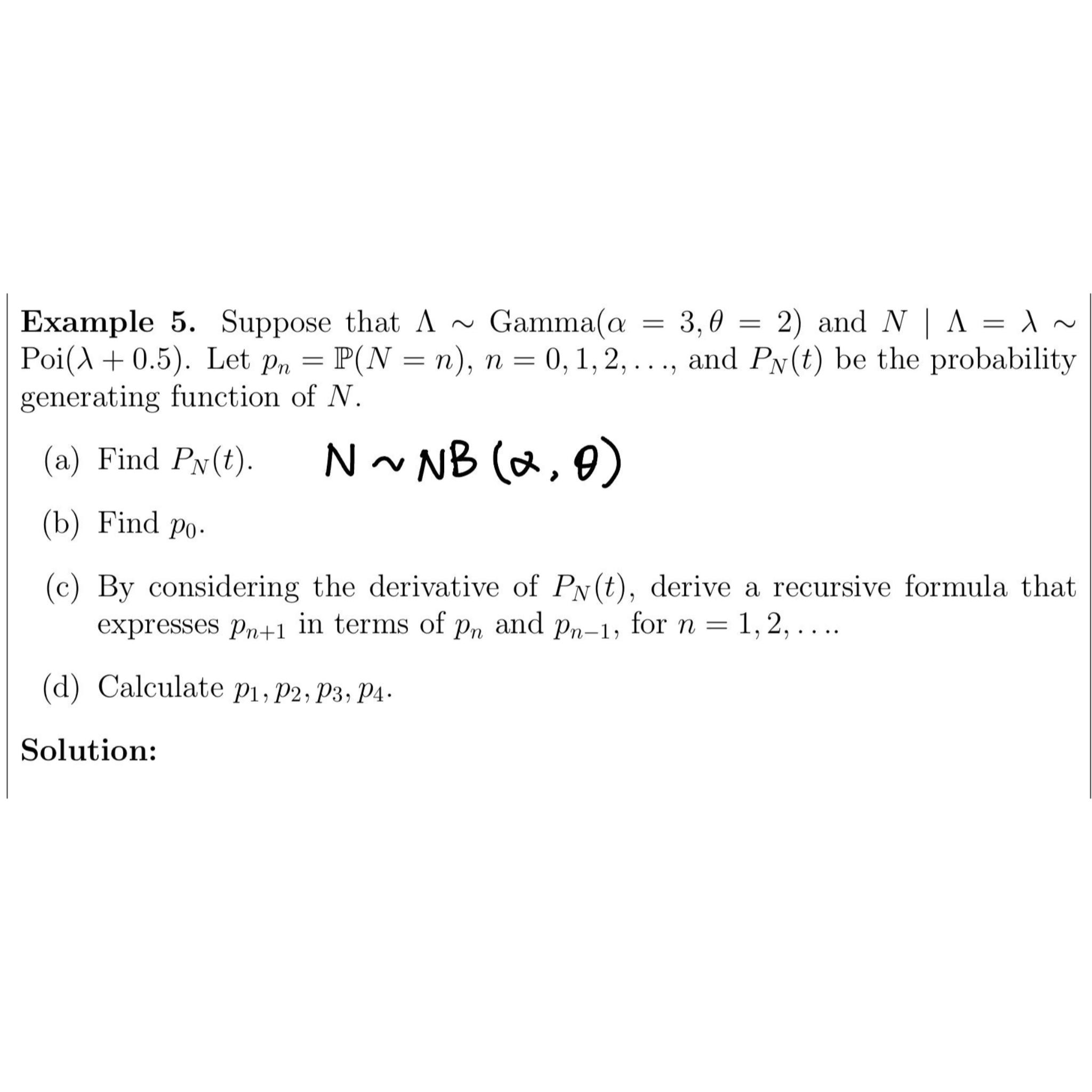 Solved Example 5. ﻿Suppose That )=3,θ=(2 ﻿and N|Λ|=λ∼ | Chegg.com