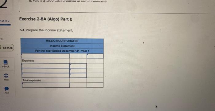 [Solved]: Required Information Exercise 2-8A (Algo) Effect