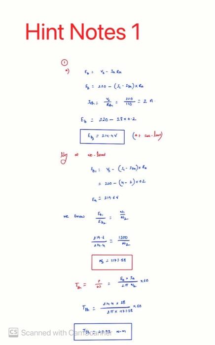 Solved USE Hint Notes 1 and 2 to complete the solution in | Chegg.com