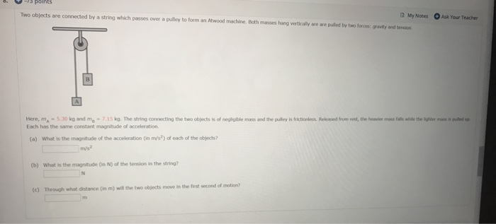 Solved points My Notes Ask Your Teacher Two objects are | Chegg.com