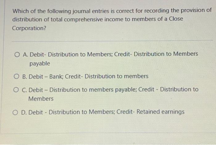 Solved Which of the following journal entries is correct for | Chegg.com