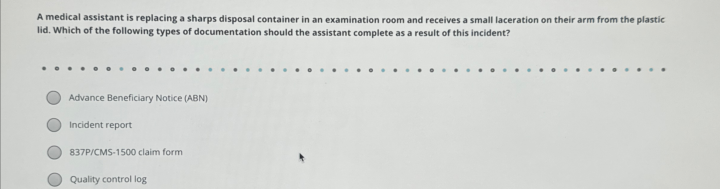 Solved A medical assistant is replacing a sharps disposal | Chegg.com