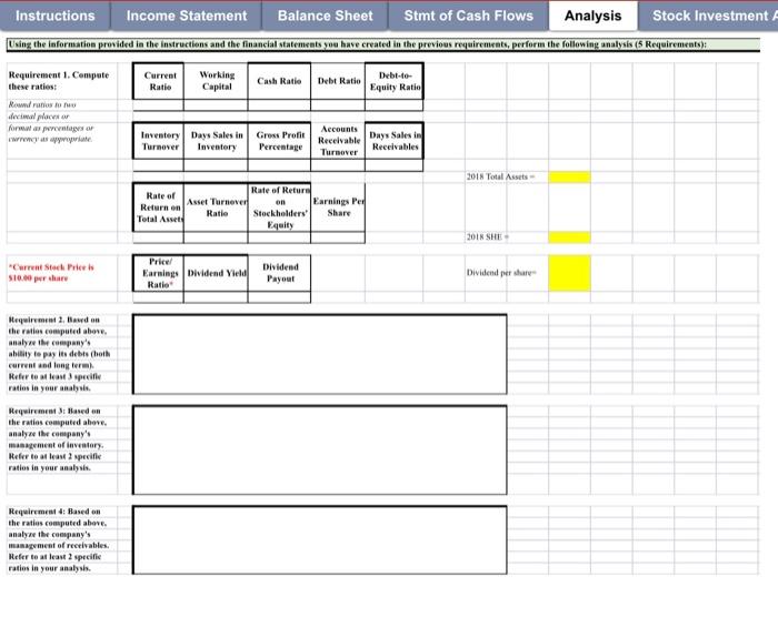 Solved Instructions Statement Balance Sheet Stmt of