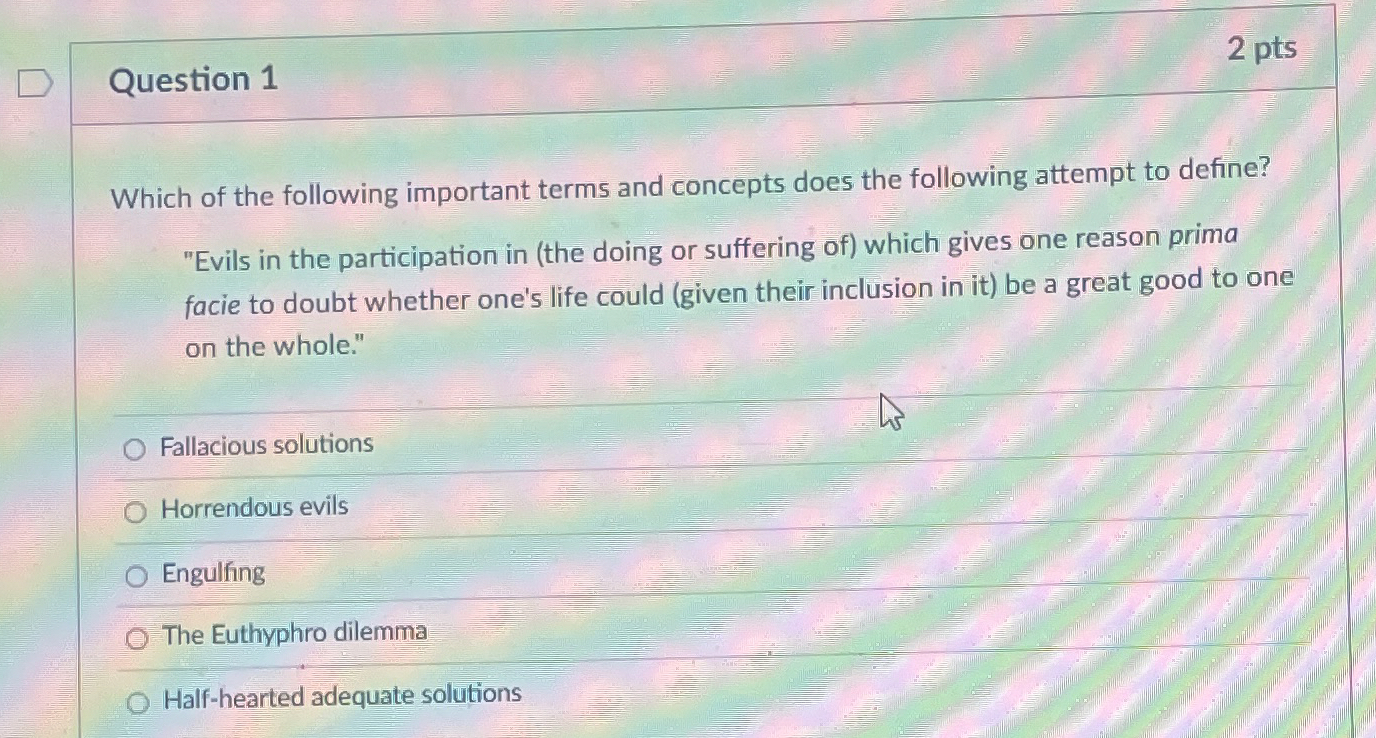 Solved Question 1Which of the following important terms and | Chegg.com