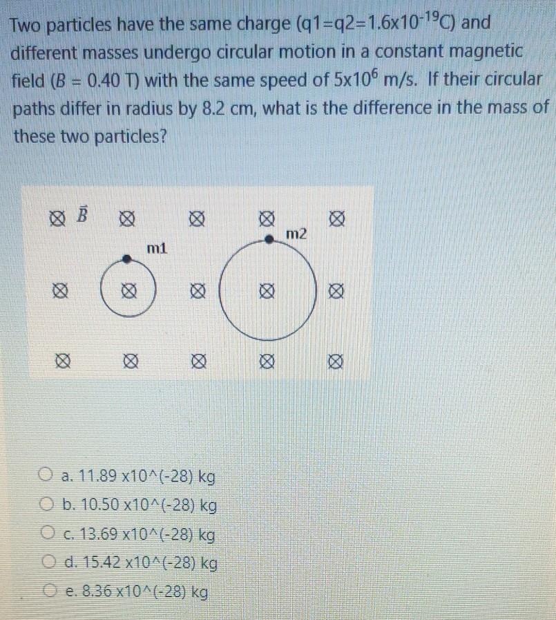 Solved Two particles have the same charge (q1=q2=1.6x10-19C) | Chegg.com