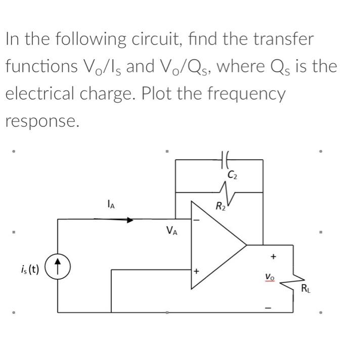 Solved In The Following Circuit, Find The Transfer Functions | Chegg.com