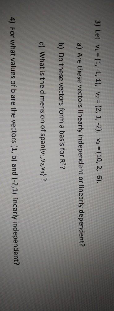 Solved linear algebra problem, stuck on both of these, can | Chegg.com