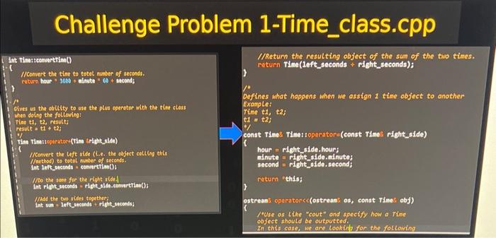 Solved Write a class definition for a Time class, which | Chegg.com