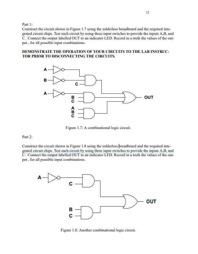 Part 1:Construct the circuit shown in Figure 1.7 | Chegg.com