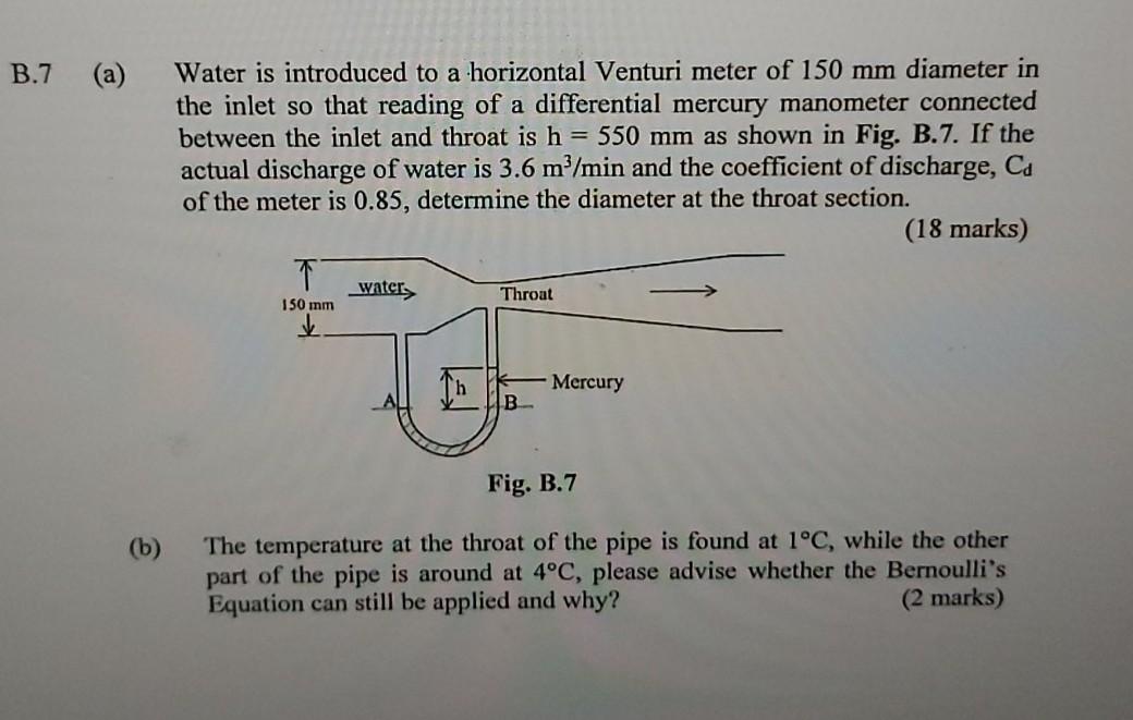 solved-a-water-is-introduced-to-a-horizontal-venturi-meter-chegg