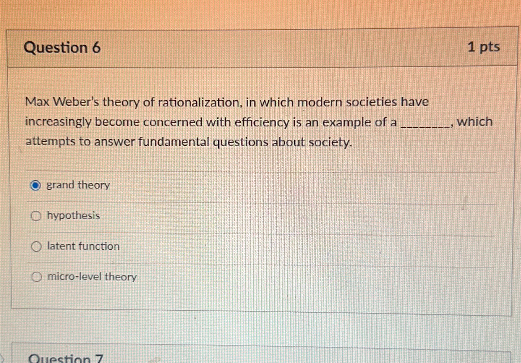 Solved Question 61ptsMax Weber's theory of rationalization, | Chegg.com