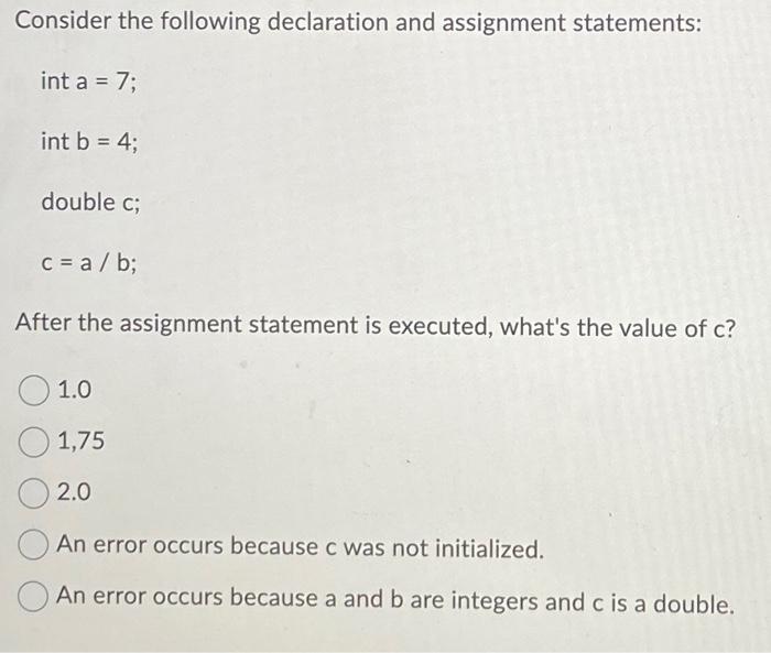 Solved Consider the following expression: a/b+c−d%e∗f Which | Chegg.com