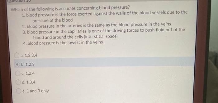 Solved Which of the following is accurate concerning blood | Chegg.com