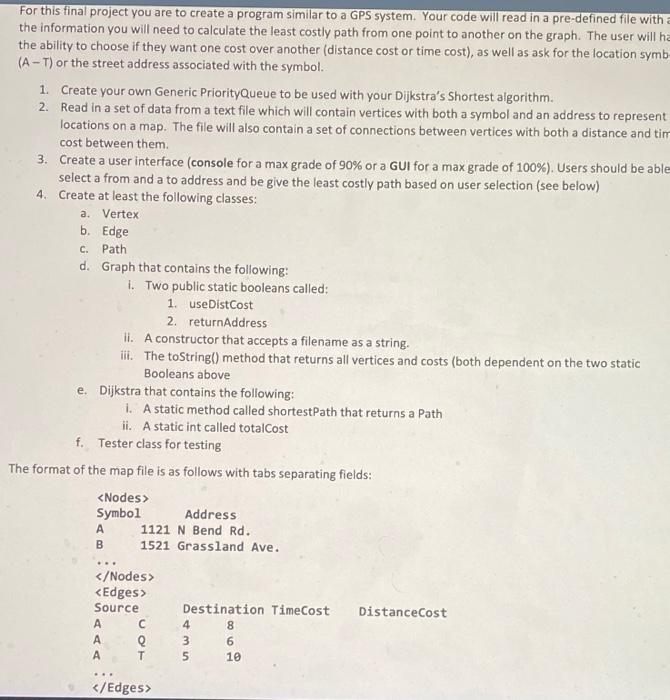 Solved c. For this final project you are to create a program | Chegg.com