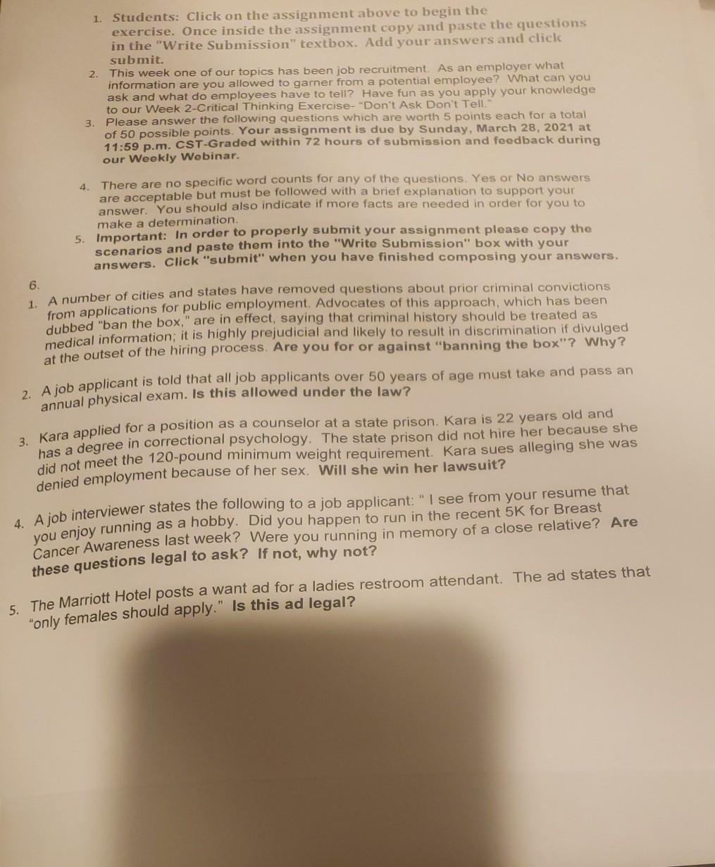 Solved 4. 6. 1. Students: Click on the assignment above to | Chegg.com