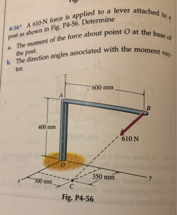 Solved 115 attached to a 4-56* A 610-N force is applied to a | Chegg.com