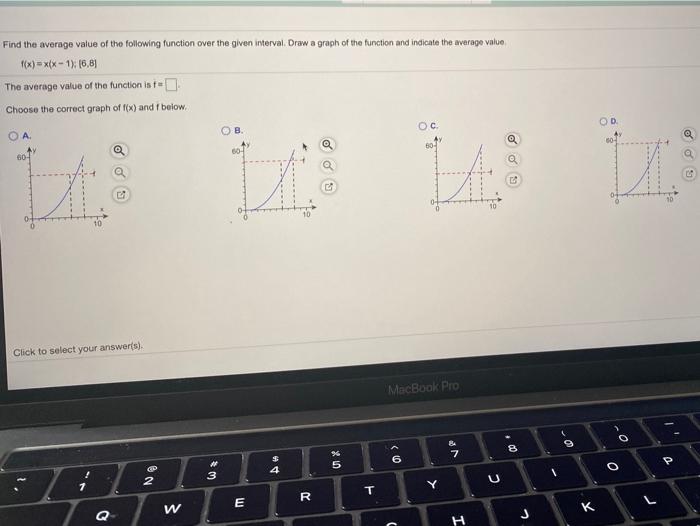 Solved Find the average value of the following function over | Chegg.com