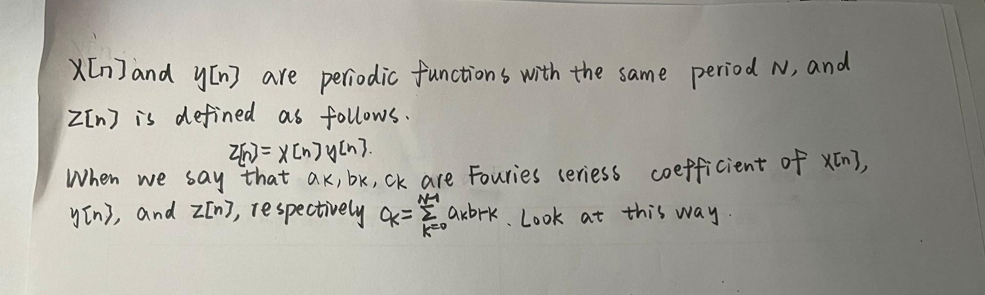 Solved X[n] And Y[n] Are Periodic Functions With The Same