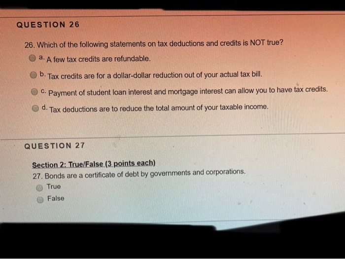 Solved Question 26 26 Which Of The Following Statements Chegg Com