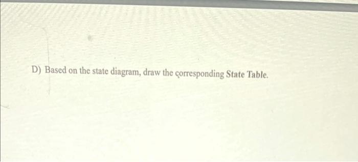 Solved Problem#4: Given The Following State Diagram Of A | Chegg.com