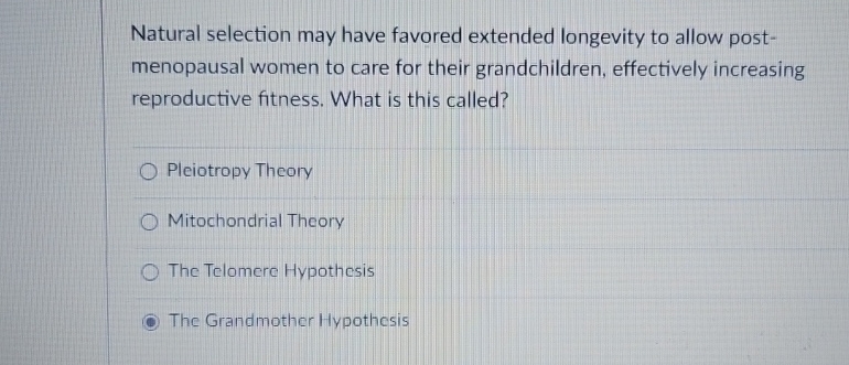 grandmother hypothesis natural selection