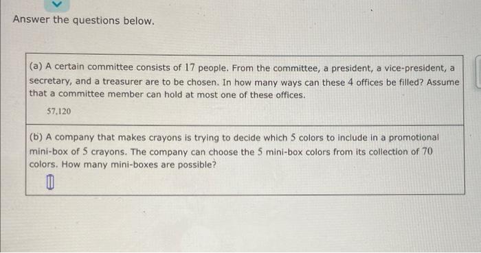 Solved Answer the questions below. (a) A certain committee | Chegg.com